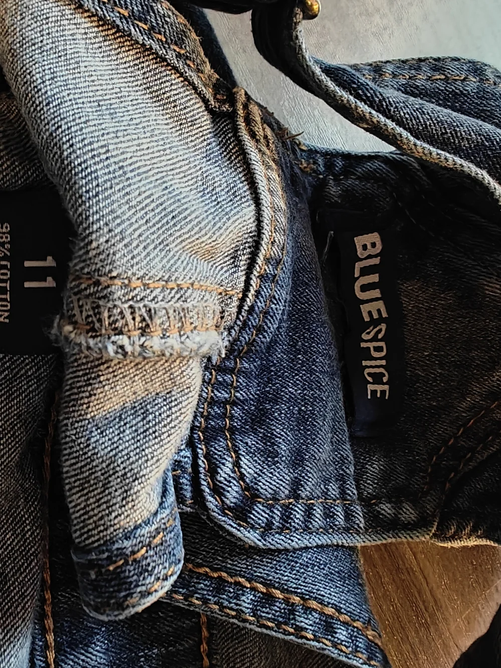 Blue Spice Dark Indigo Denim Overalls with Contrast Stitching - Picture 2 of 3